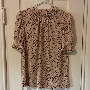 Adrianna papell Polka Dot Ruffle Sleeve Top